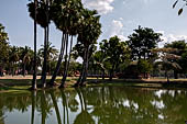 The reservoir where Wat Sa Si is situated on an island in the historic park of Sukhothai -  Thailand.